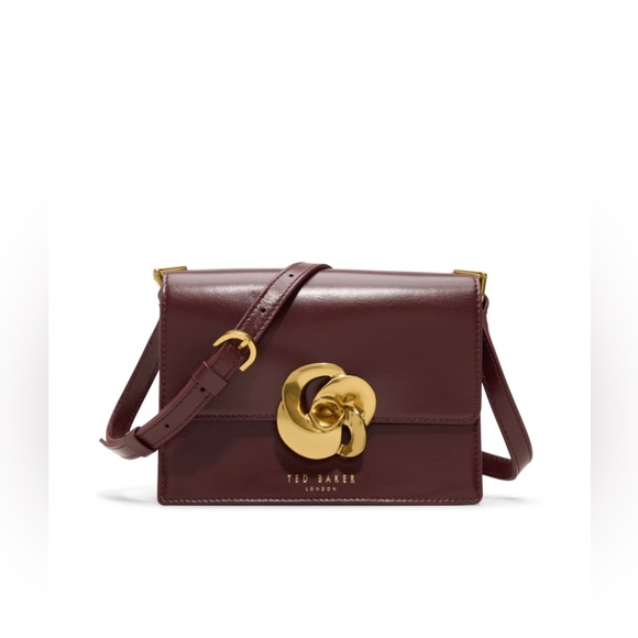 Ted Baker London Handbags - Ted Baker Rosalie Crossbody Bag – Burgundy with Gold Knot Hardware